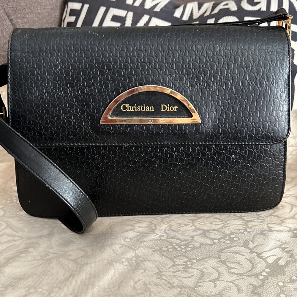 Vintage CHRISTIAN DIOR MALICE BLACK LOGO LUXURY BAG